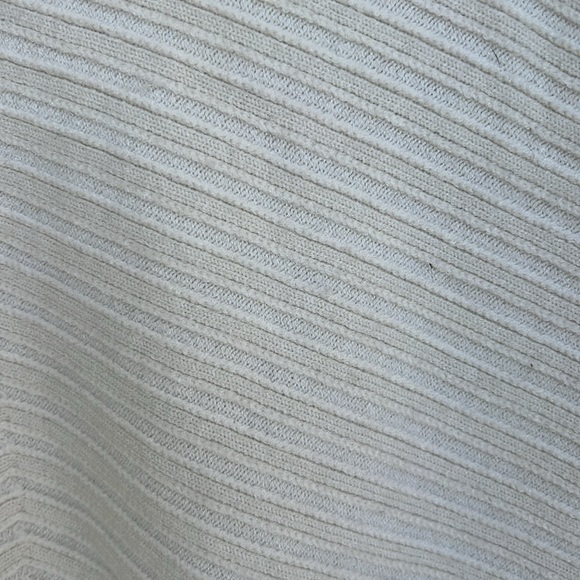 Anthropologie Moth White Cowl Neck Ribbed Sweater With Asymmetrical Hem Size XL - Picture 4 of 11